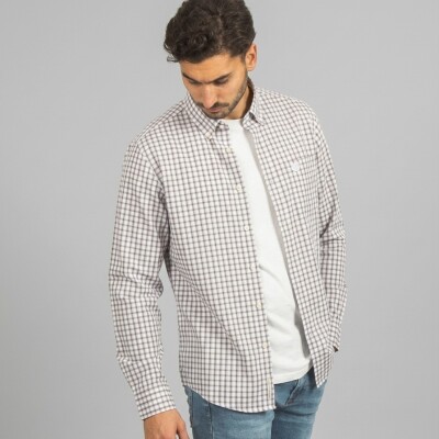Camisa a Cuadros Filete Naranja