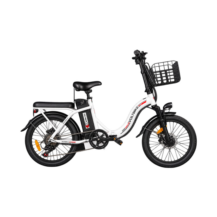 Bicicleta Eléctrica Plegable Voltbike Flex 350 W Rodado 20 Batería de Litio Blanco