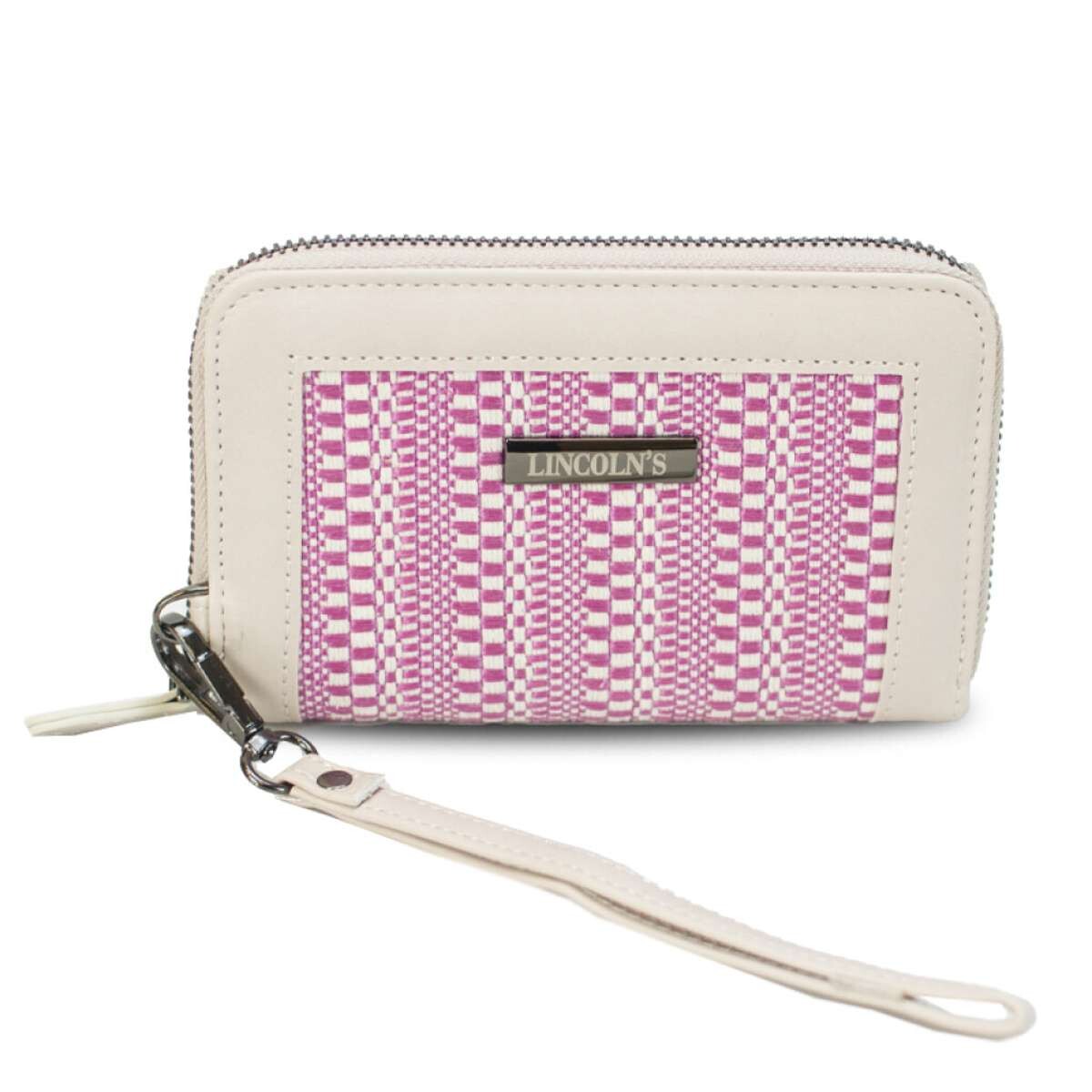 Billetera Lorenza - Telar Magenta y Crudo 