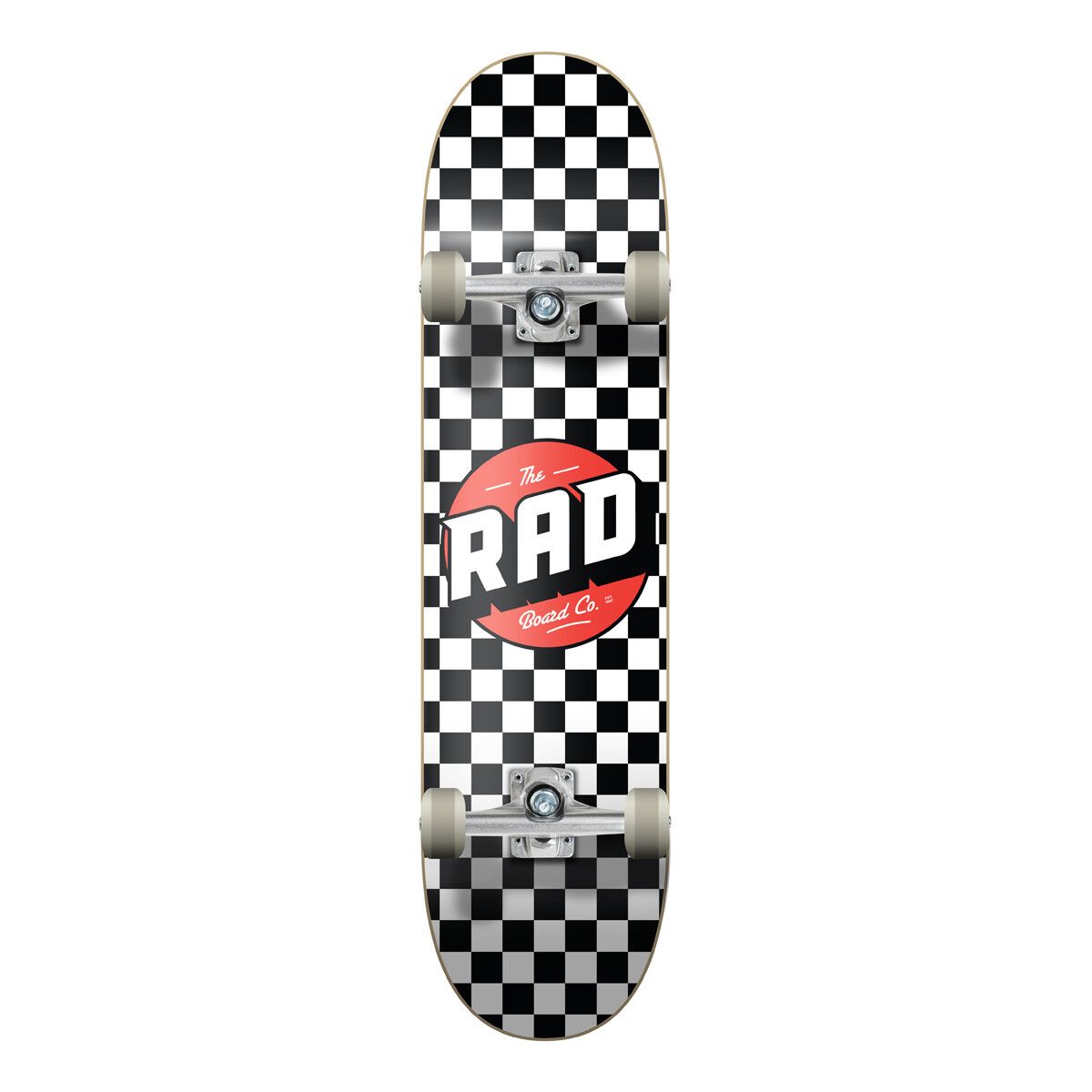 Skate Completo Rad Checkers 7.5" - Black / White 