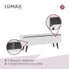 Rack TV mueble Lumax + panel rústico con estantes 55” Blanco/Marron