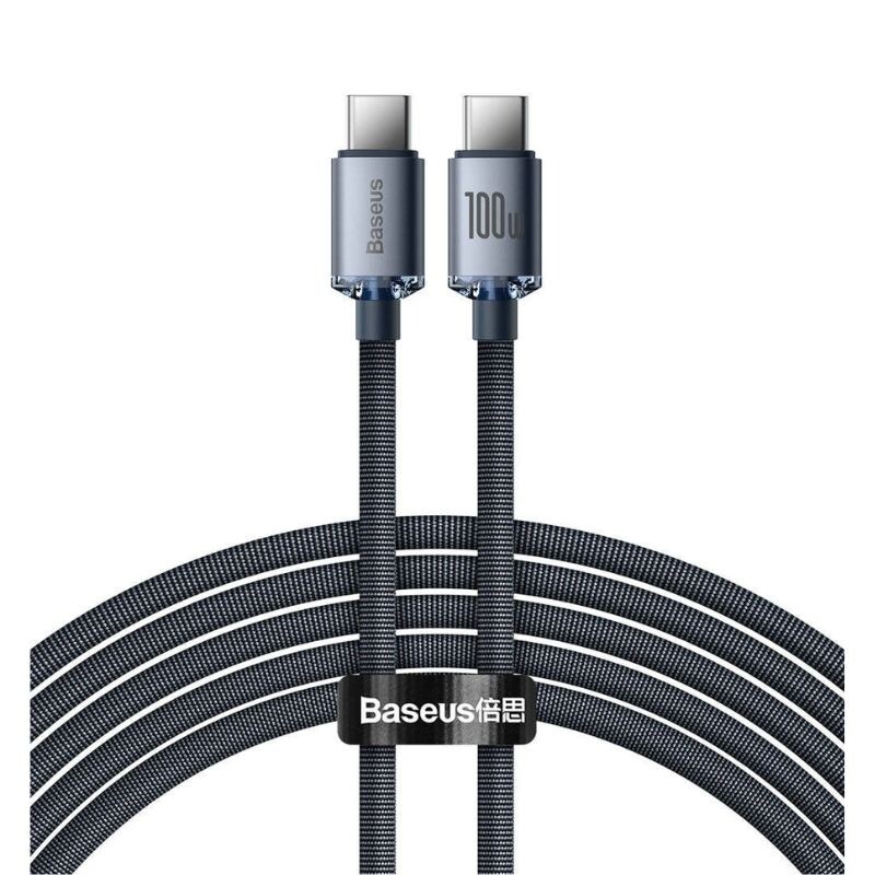 Cable Baseus USB-C / USB-C 2M 100W Crystal CAJY000701 Cable Baseus USB-C / USB-C 2M 100W Crystal CAJY000701