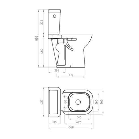 INODORO PARA MOCHILA ESPACIO BARI BLANCO CERAMICA LARGO 6 BLANCO