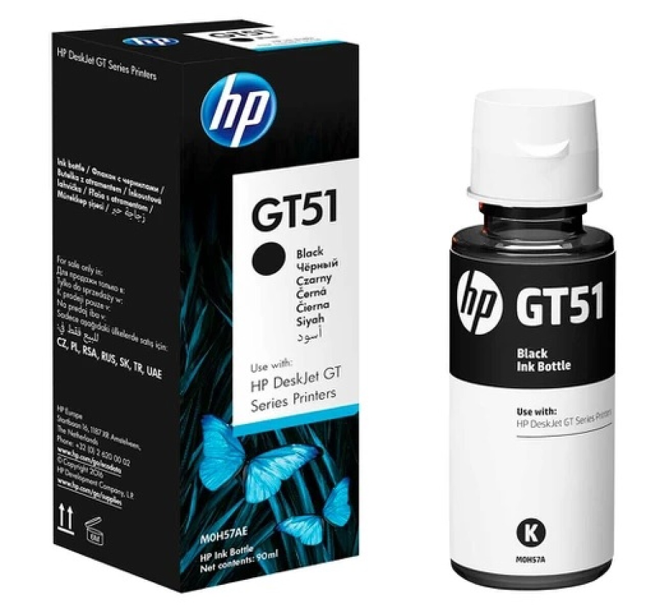 Botella Tinta HP GT53 Negra - 001 
