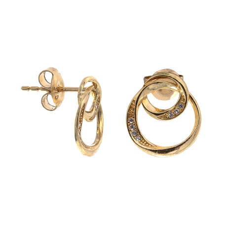 Par de caravanas de oro 9 ktes con circonias. Par de caravanas de oro 9 ktes con circonias.