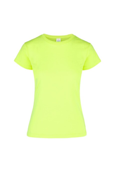 Camiseta jaspe a la base dama Amarillo neón