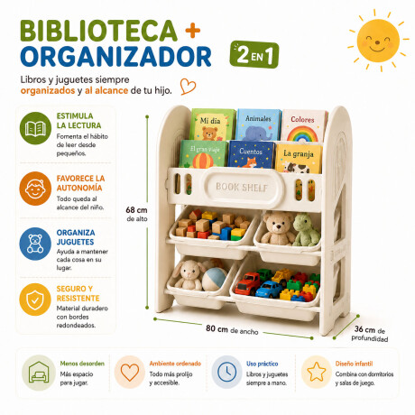 Organizador Infantil Para Juguetes Libros 4 Cajas Blanco