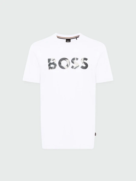 Hugo boss - Remera de algodón con logo regular fit, THOMPSON Blanco