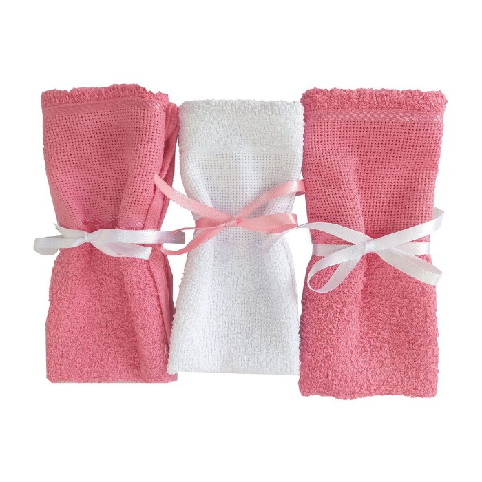 ZM SET DE TOALLITAS X 3 ROSADO PAQUETE única