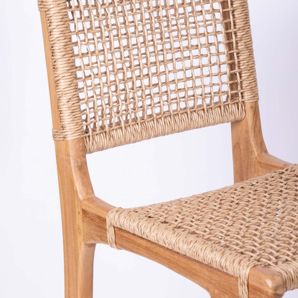 SILLA COMEDOR MADERA NATURAL-BEIGE CURAZAO