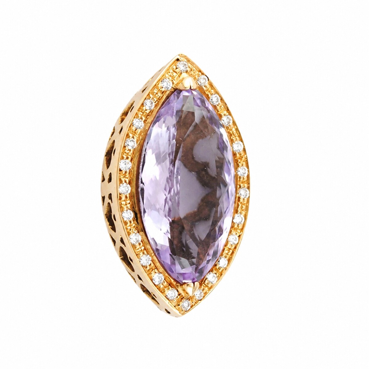 Colgante Oro 18K con brillantes y amatista 