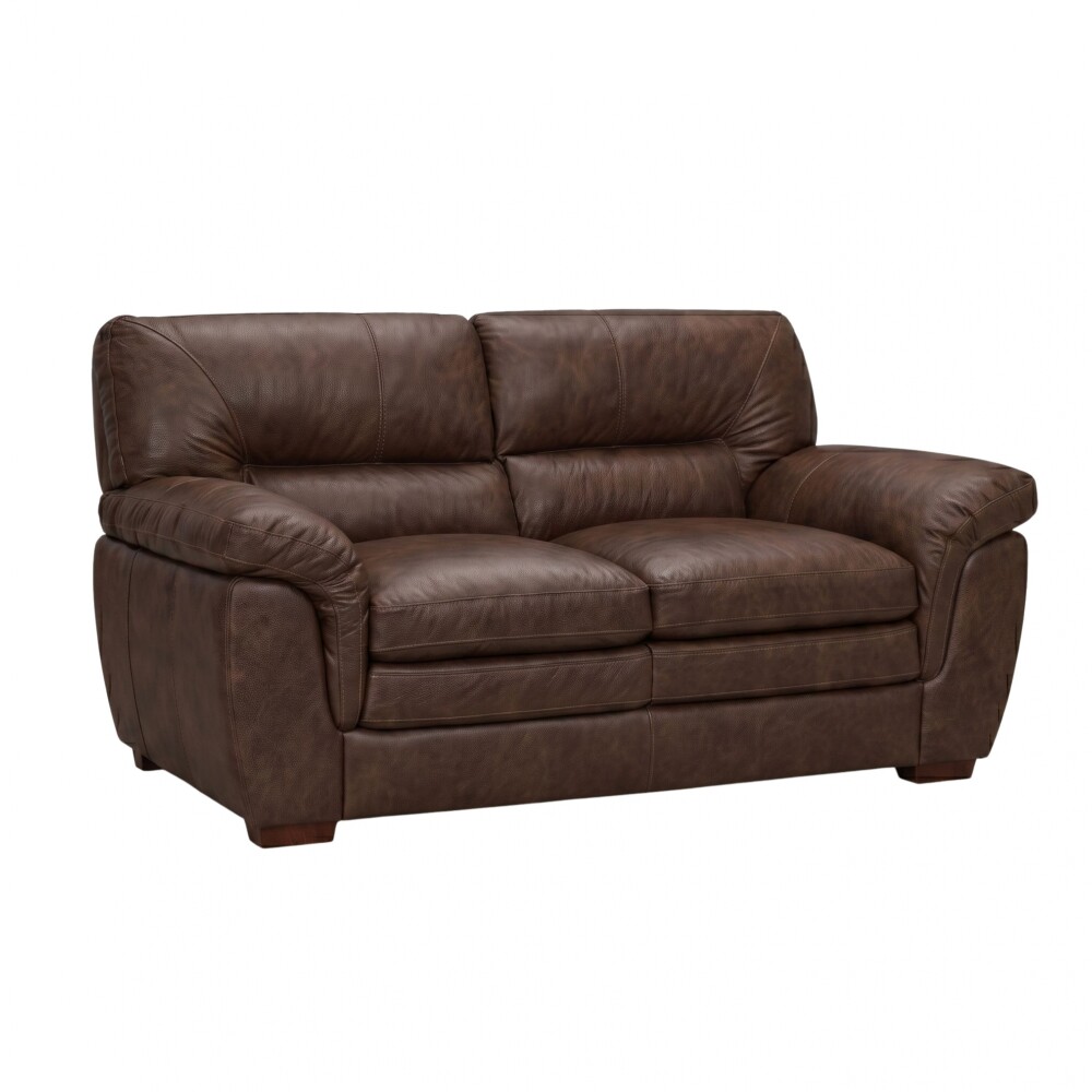Sillon Livintus 2 Cuerpos Cuero Natural Cafe
