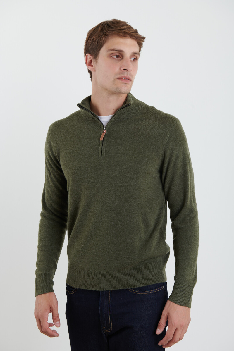 SWEATER MEDIO CIERRE HARRINGTON URBAN - Verde Melange 