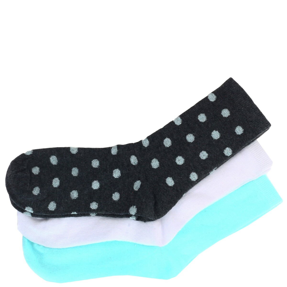 Medias de Mujer Miss Carol Media LUNARES pack x3 - Blanco - Gris - Verde Agua 