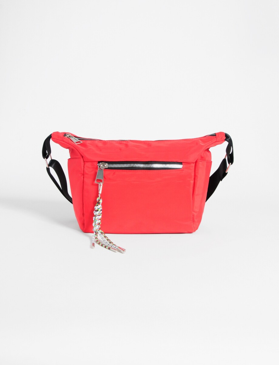 Cartera bandolera con bolsillo - coral 