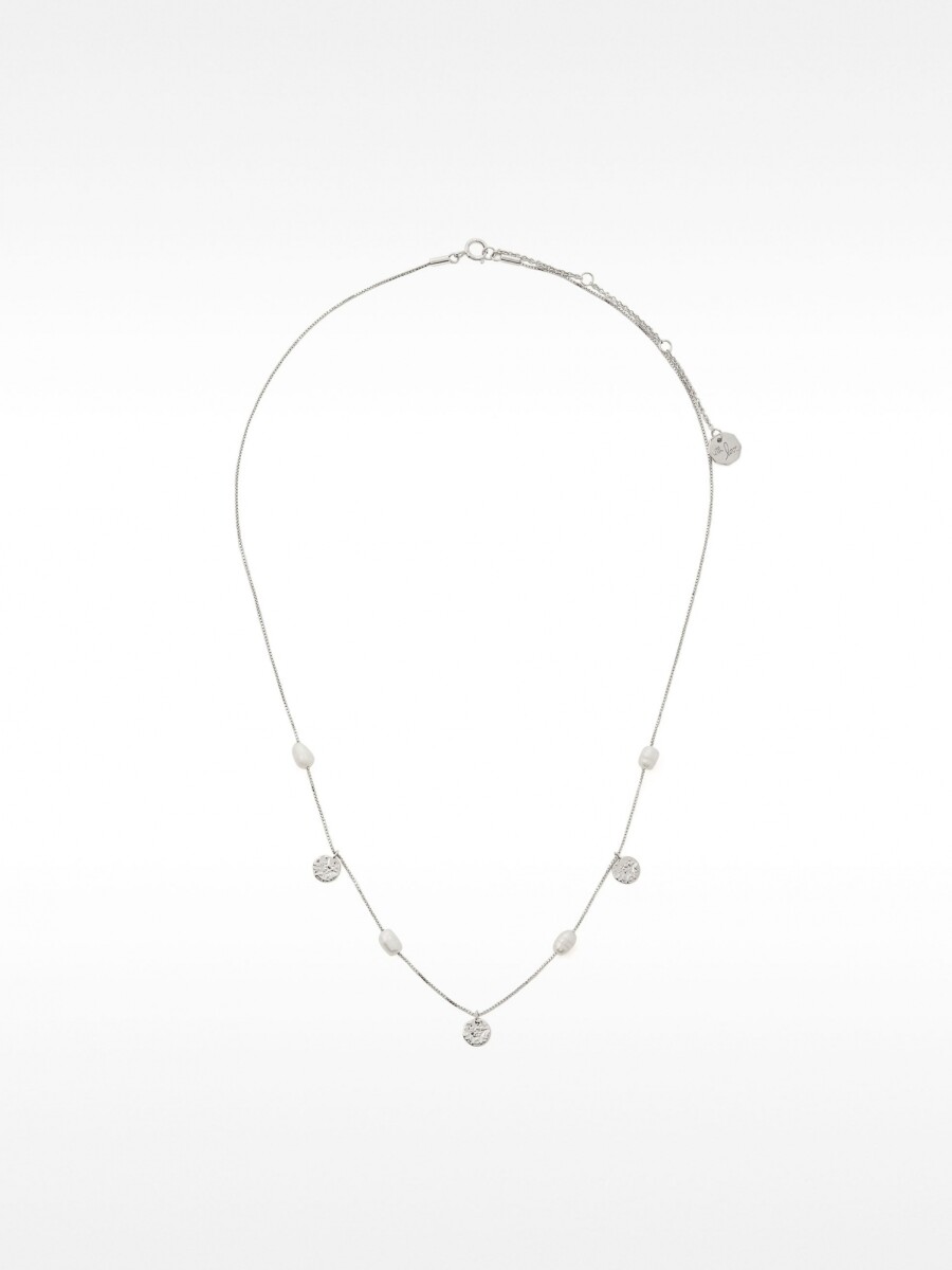 Collar Con Perlas De Agua Dulce - Plata De Ley 925 plateado