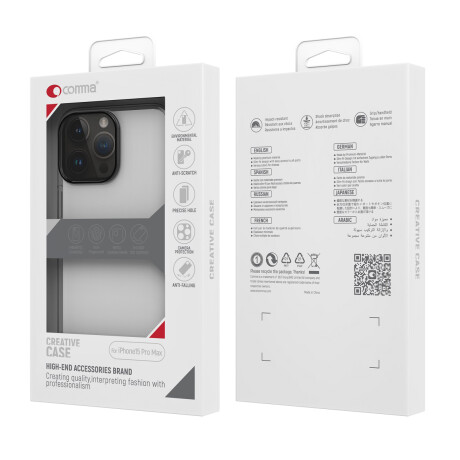 Protector Case Hard Jacket Anti Bacterial para iPhone 15 Pro Max Transparente