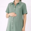 Camisa Maternal Pupa – Viscosa suave con bolsillos prácticos Verde