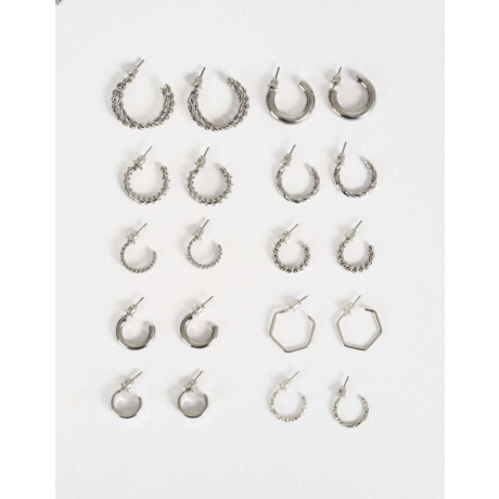 Aros Argollas Sets Plateado