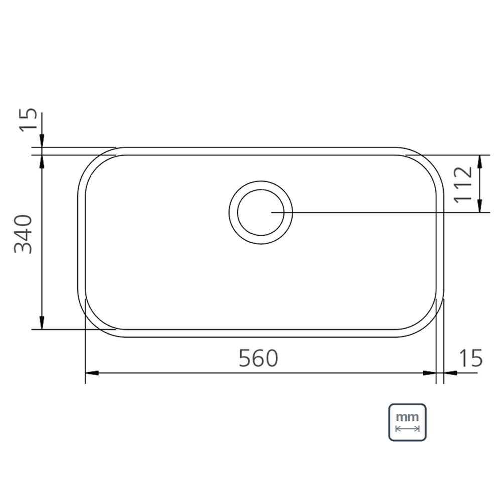 PILETA SIMPLE RECTANGULAR DE ACERO INOXIDABLE 304 TERMINACIÓN MATE 56X34 CM TRAMONTINA Pileta Simple Rectangular De Acero Inoxidable 304 Terminación Mate 56x34 Cm Tramontina