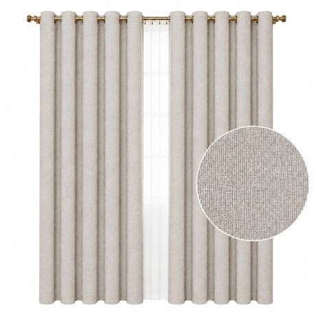 Set x2 Cortina Blackout 140x230 Cm Living Dormitorio Gris Topo Claro