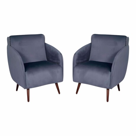 Pack x2 Sillón poltrona 1 cuerpo Lumax Kira nórdico de tela Gris