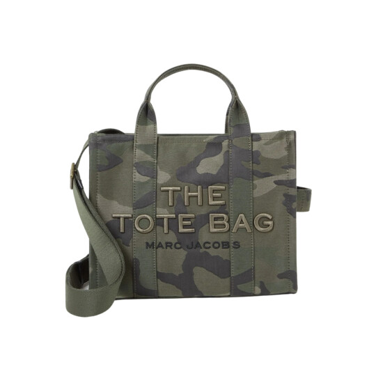 MARC JACOBS - THE CAMO JACQUARD SMALL TOTE BAG Marrón