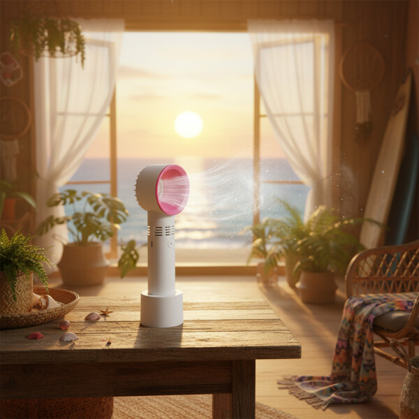 Ventilador Portatil Sin Aspas Recargable 3 Velocidades Usb Color Blanco