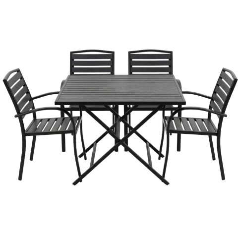 JGO JARDIN C/MESA CUAD NEGRO 5PZAS Unica