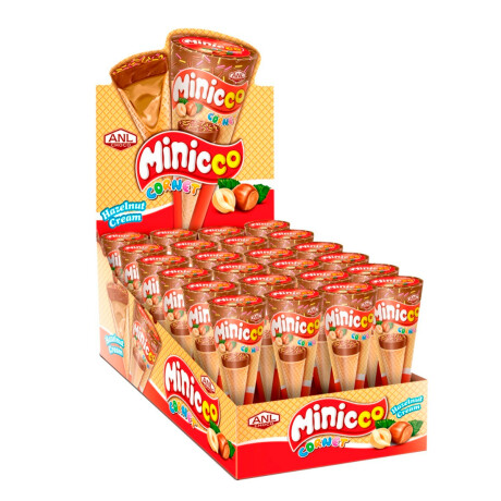 BARQUILLO CONO MINICCO AVELLANAI 25GRS - Display 24PCS BARQUILLO CONO MINICCO AVELLANAI 25GRS - Display 24PCS