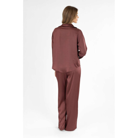 Pijama tres saten Bordeaux