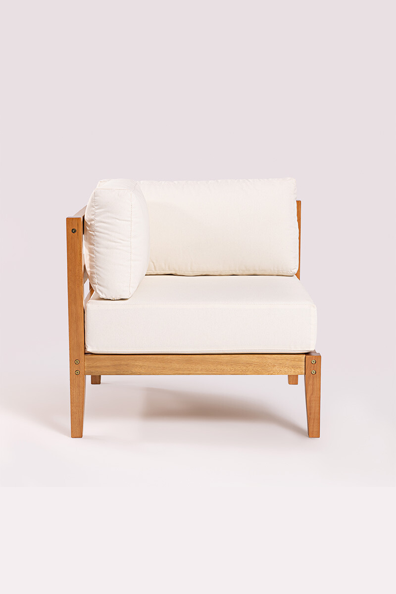 CANNES ESQUINA ESQUINA CANNES RIPADA ACQUABLOCK CRUDO 74x74x66CM JATOBA