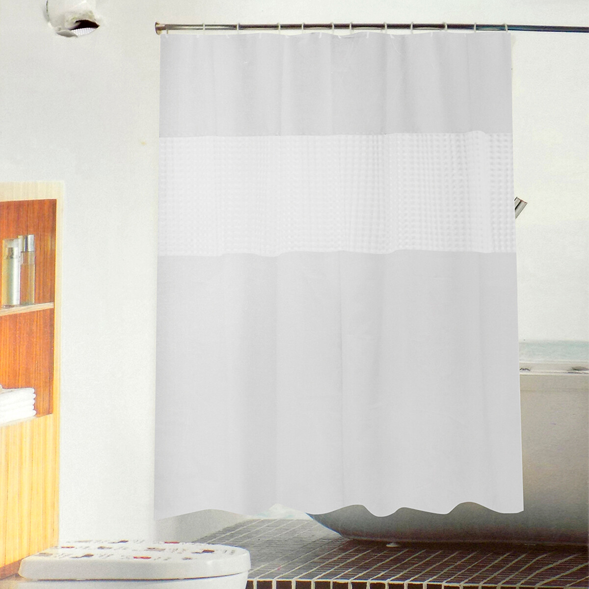 Cortina de baño 180 x 200 - BLANCO 