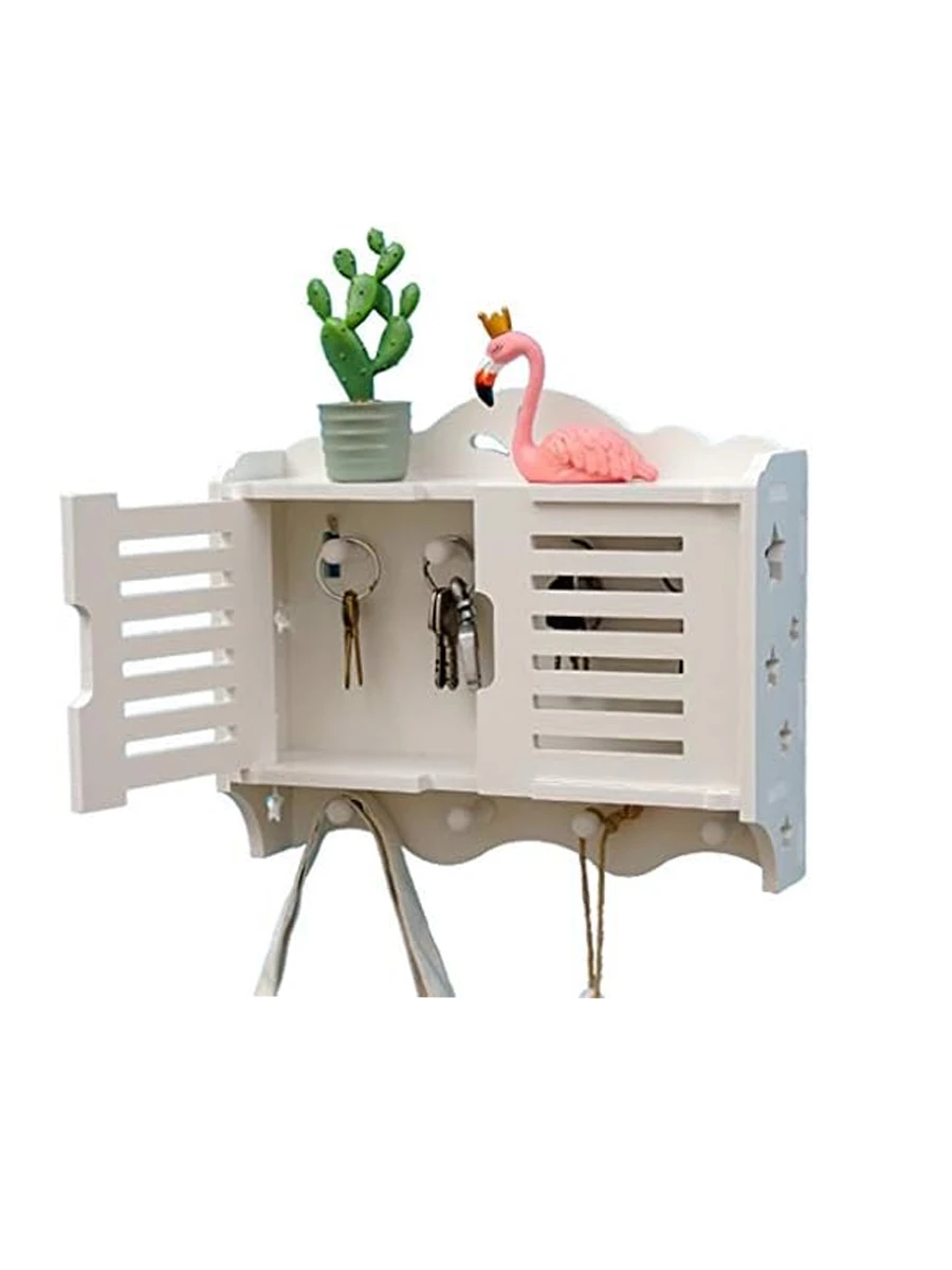 ESTANTE PORTALLAVES CON PUERTAS - BLANCO 