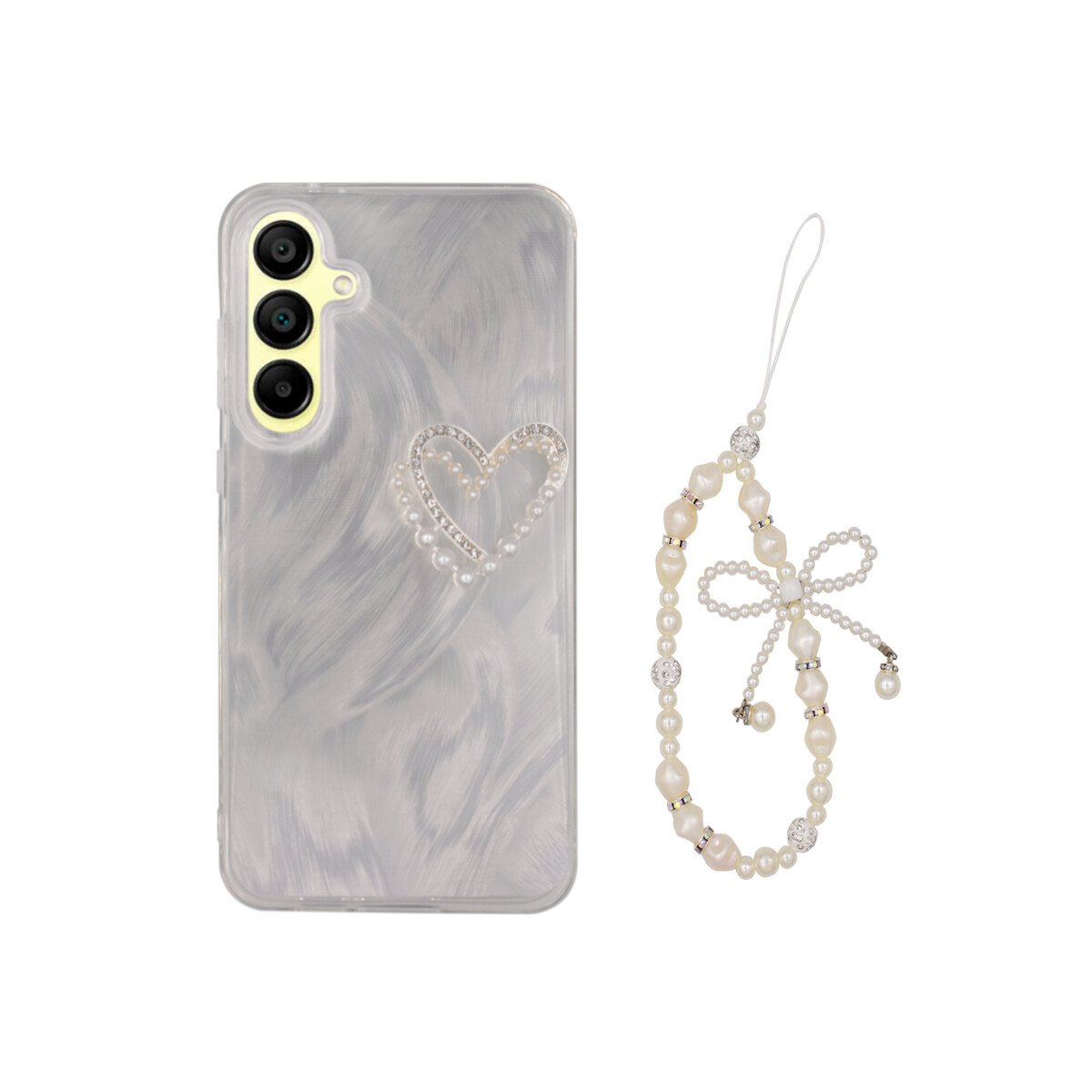 Protector para Samsung Galaxy A05s diseño corazón + correa 