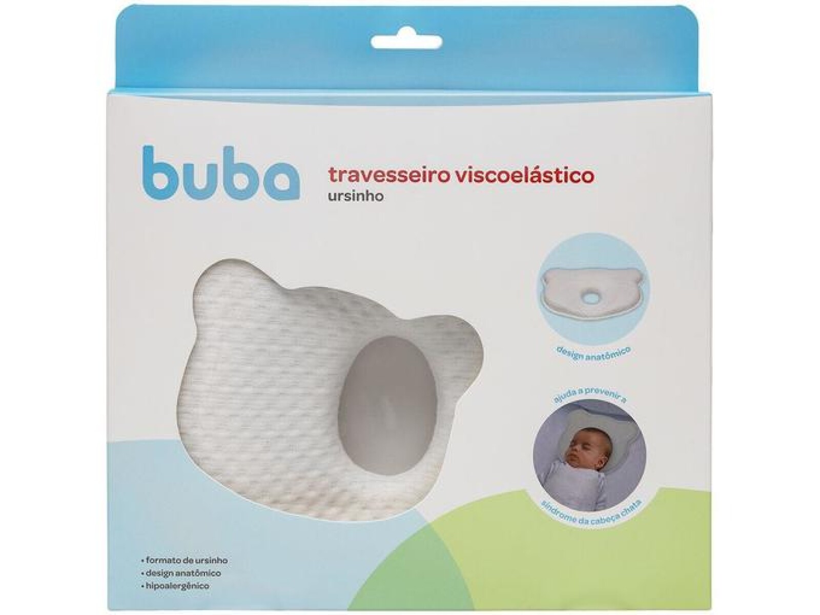 Almohada anti cabeza plana BUBA OSO - blanco 