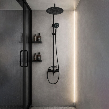 Griferia BARRAl DE DUCHA EXT EN AC INOX NEGRO MATE - SERIE VISEU NEGRO