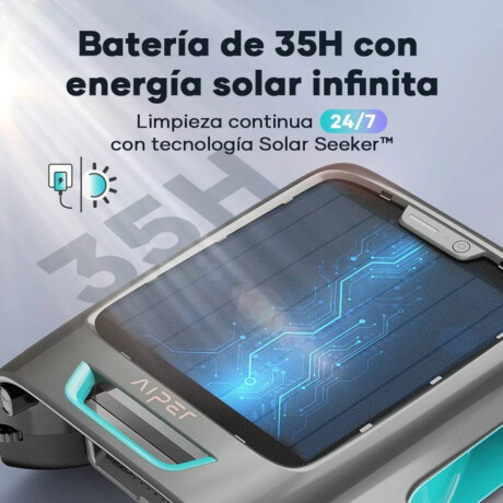 Limpiadora Robot de piscina EcoSurfer S2 con carga solar para superficie negro/azul