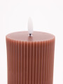 VELA LED PARAFINA LISTRADA MARRON