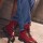 Tweed Boots Rojo