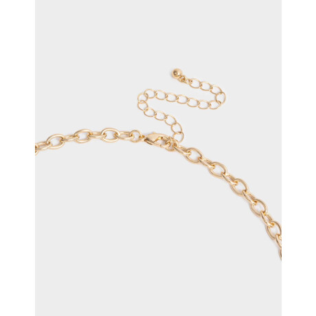 Collar Corto Multi Dijes De Medallones Dorado Burnish Gold