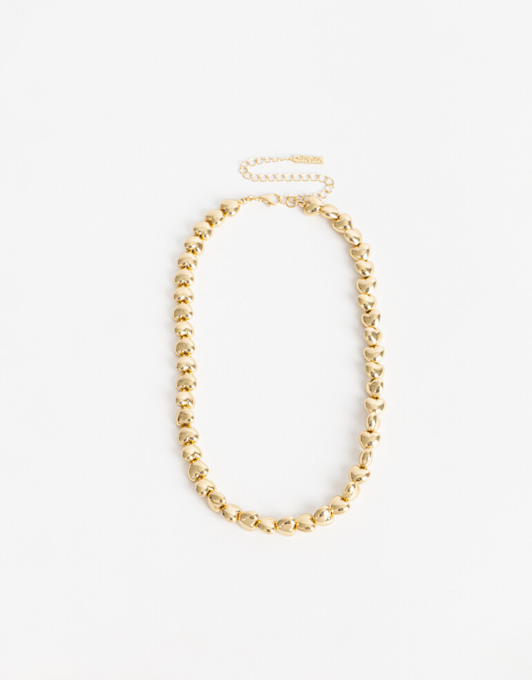Collares Cortos Metal Collar Corto Corazones Metal Bold - Dorado
