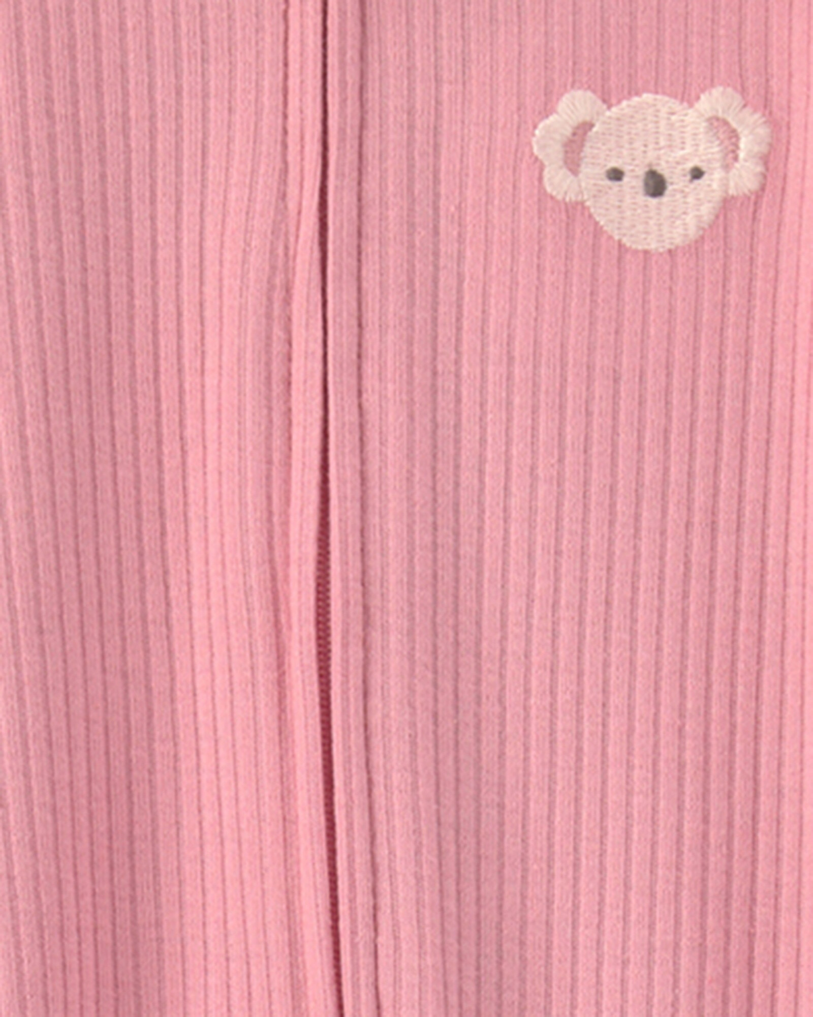 Pijama una pieza de algodón, con pie, rosado, diseño koala Sin color