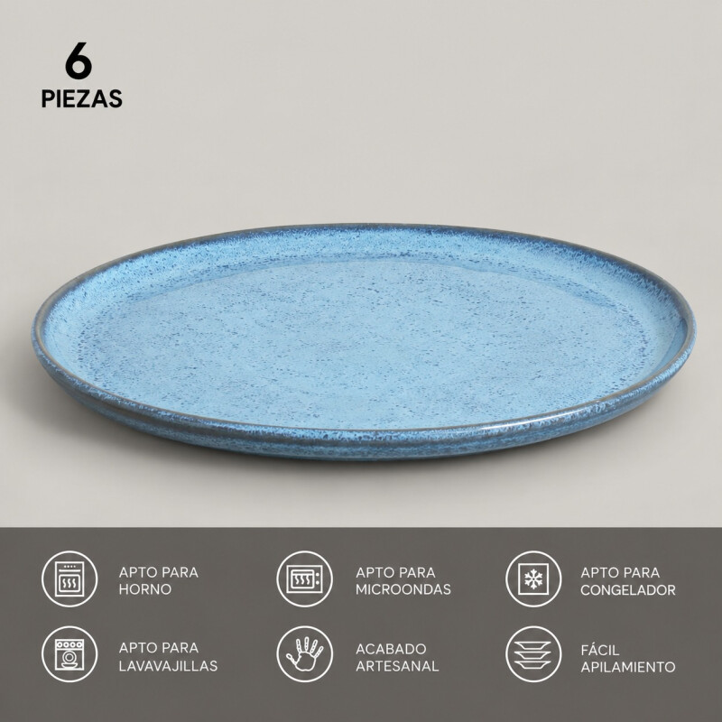 Juego de 6 Platos de Postre Porto Brasil Breeze Cerámica 22 cm Juego de 6 Platos de Postre Porto Brasil Breeze Cerámica 22 cm