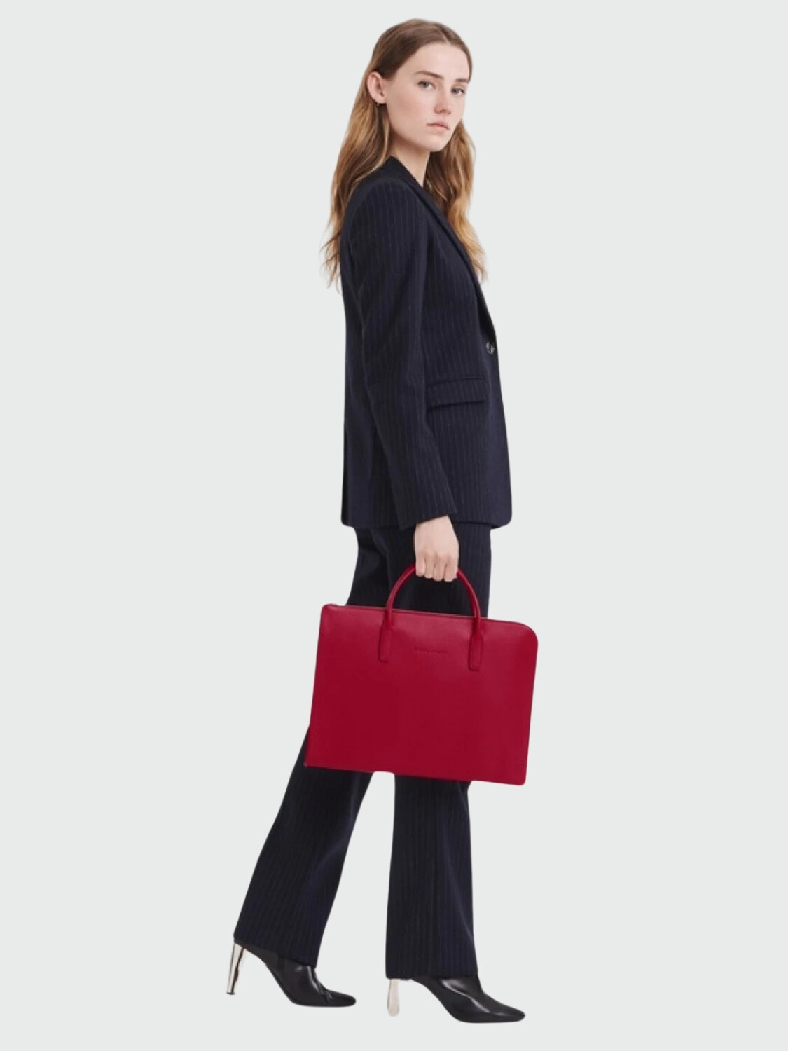 Longchamp -Maletin de cuero, Le foulonné Rojo