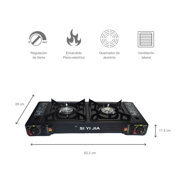 Anafe Camping doble cocina Portatil 2 Hornallas Imback Anafe Camping doble cocina Portatil 2 Hornallas Imback