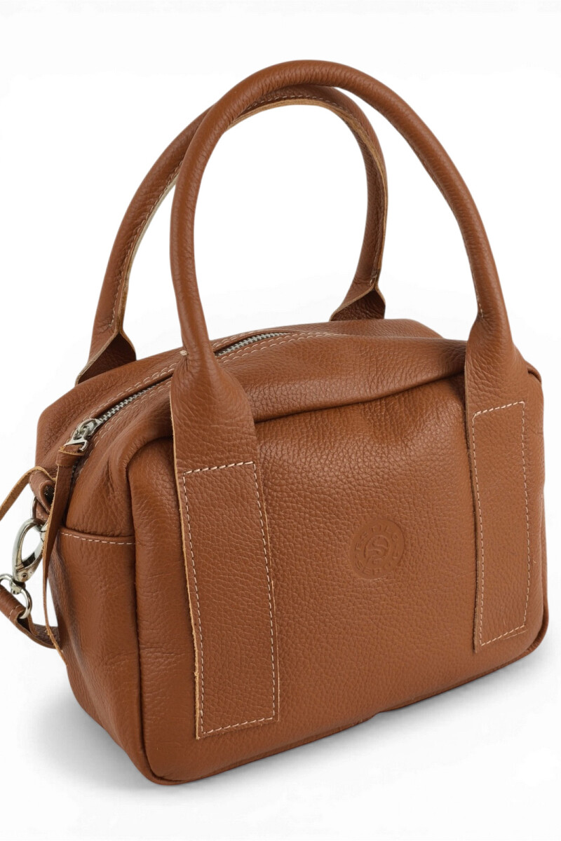 Cartera de Mano y Bandolera 100% Cuero Dulce de Leche