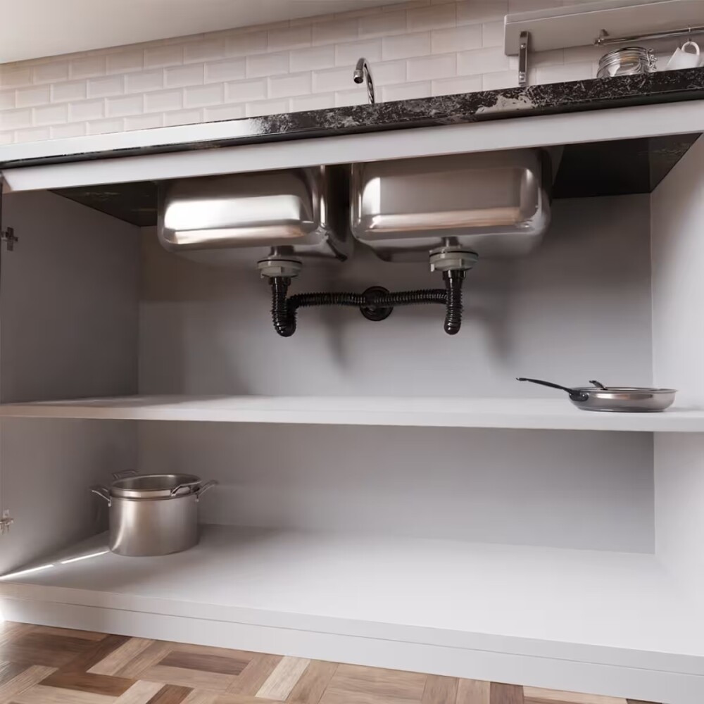 Sifón extensible doble negro universal Blukit 70 cm Sifón Extensible Doble Negro Universal Blukit 70 Cm