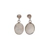 Caravanas Óvalo-Plata 925-Piedra Nácar-CA3090 Conpiedra