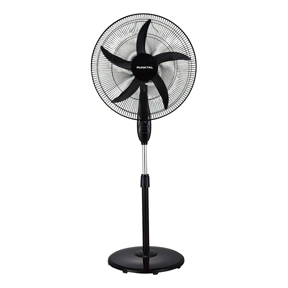 Ventilador De Pie Punktal Pk-5012vt Con 5 Aspas Color Negro Estructura Color Negro 